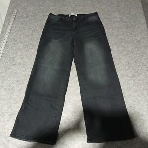 OGO Jeans Wide Leg Collection‎ Black Wash Women's Denim Pants Trousers